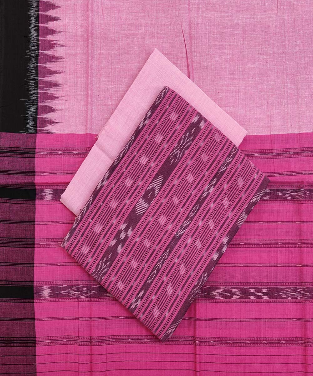 Pink Nuapatna Handwoven Single Ikat Suit Set Image 1