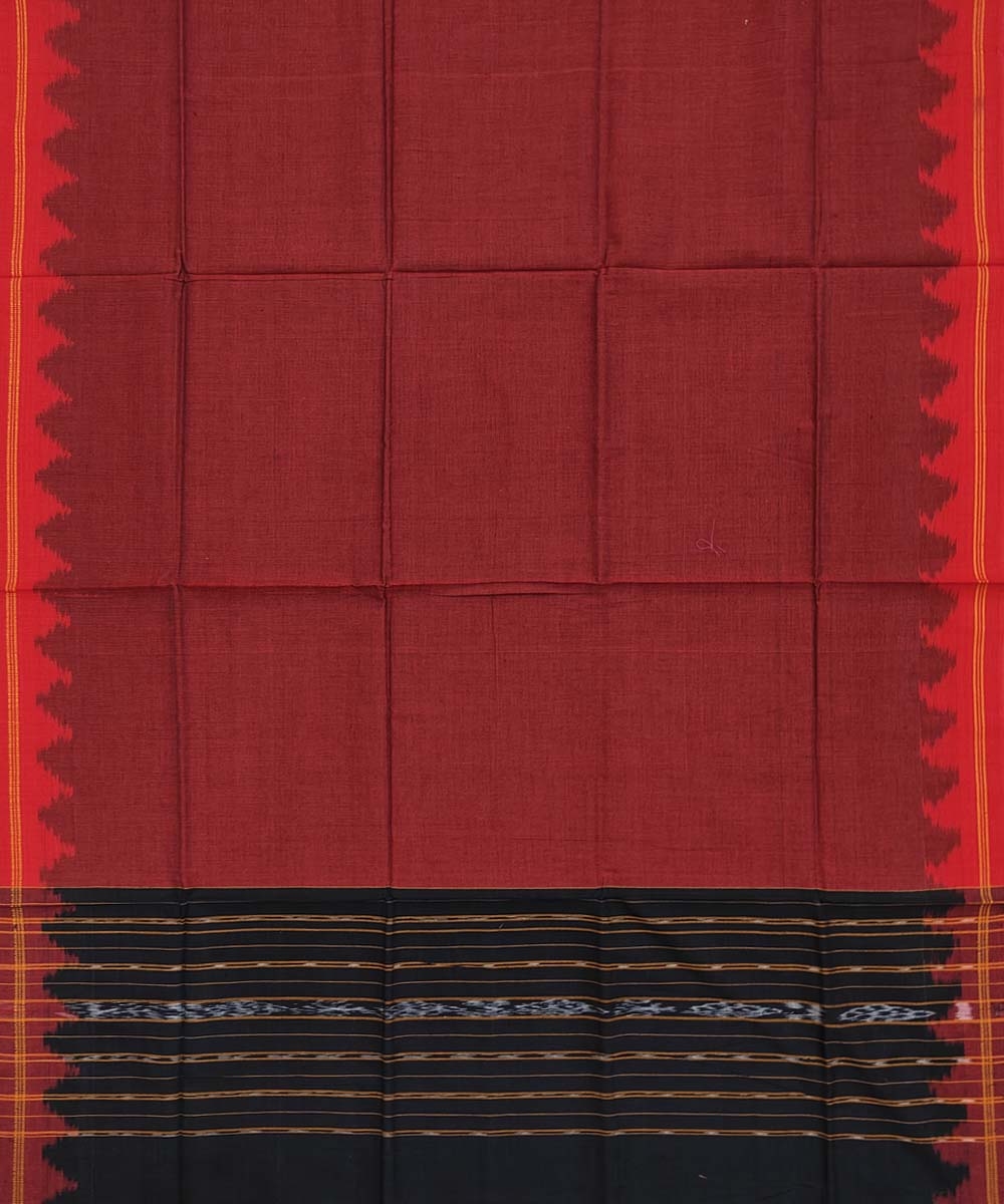 Black Red Nuapatna Handwoven Single Ikat Suit Set Image 4