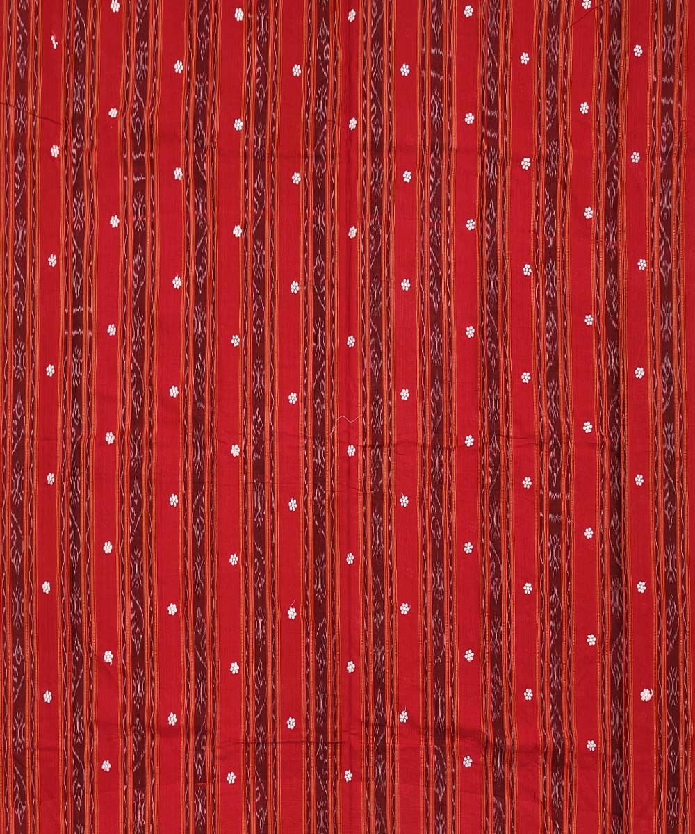 Red Pink Nuapatna Handwoven Single Ikat Suit Set Image 3