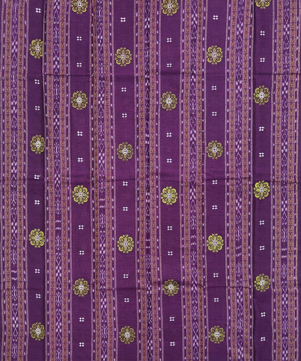 Purple Olive Nuapatna Handwoven Single Ikat Suit Set Image 3