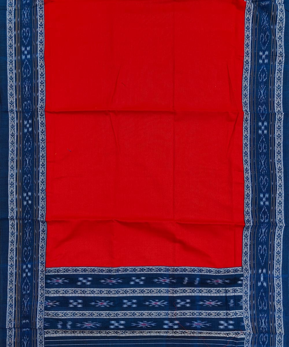 Blue Red Nuapatna Handwoven Single Ikat Suit Set Image 4