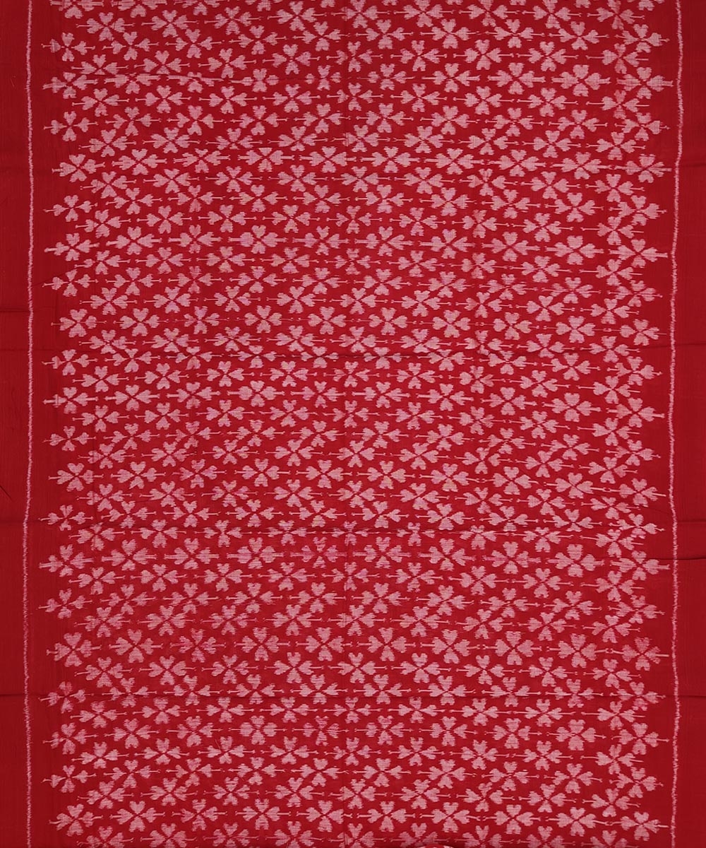 Red Yellow Sambalpuri Handwoven Single Ikat Suit Set Image 3