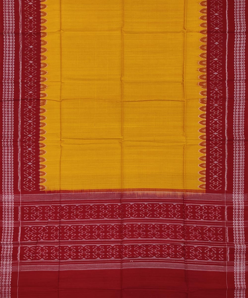 Red Yellow Sambalpuri Handwoven Single Ikat Suit Set Image 4