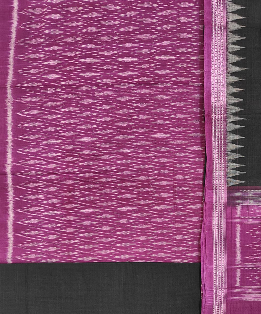 Purple Black Sambalpuri Handwoven Single Ikat Suit Set Image 2