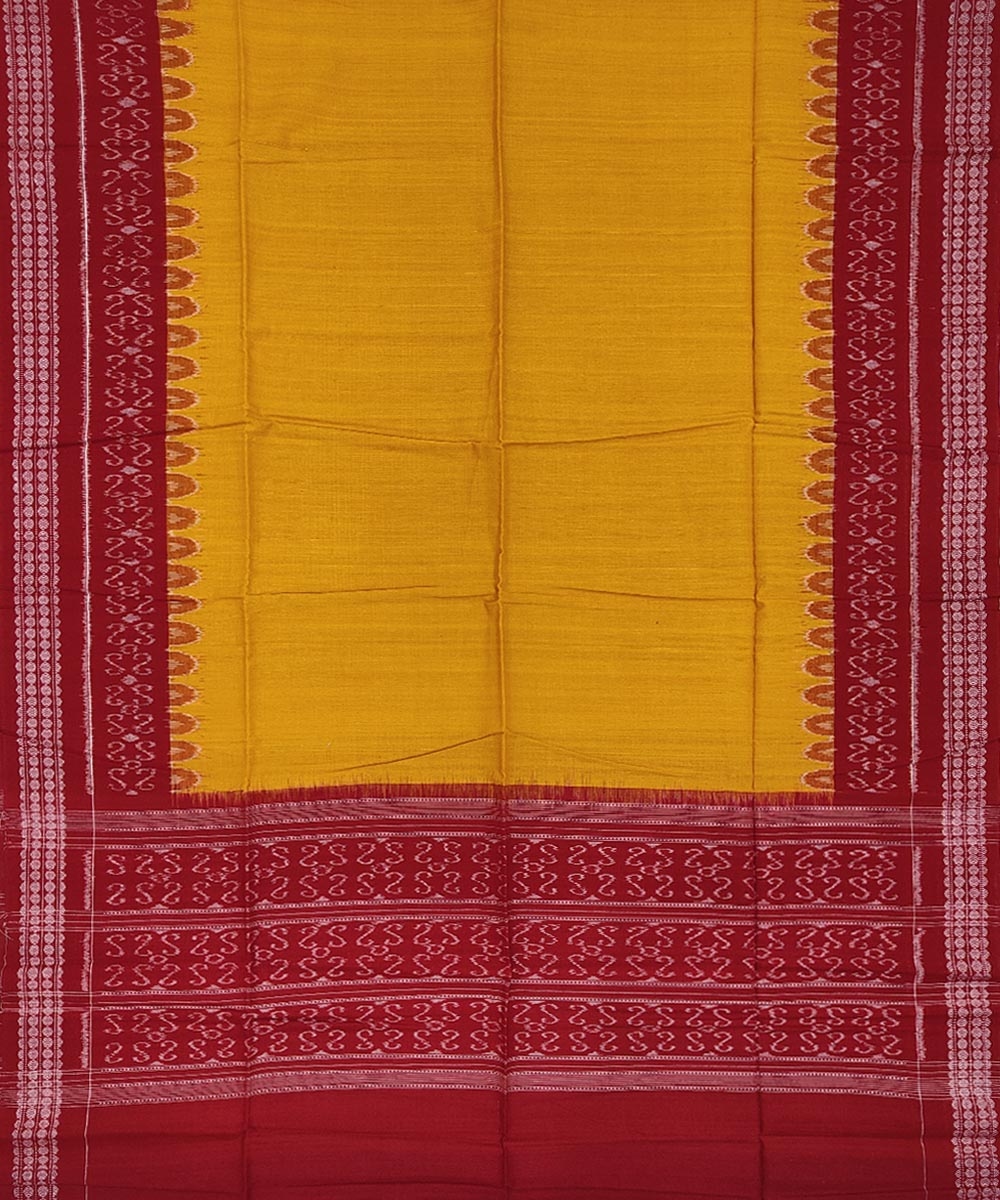 Red Yellow Sambalpuri Handwoven Single Ikat Suit Set Image 4