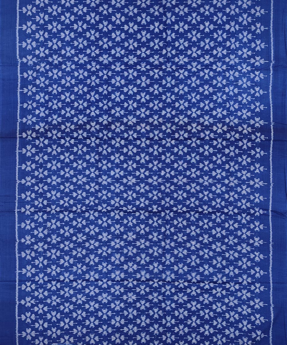 Blue White Sambalpuri Handwoven Single Ikat Suit Set Image 3