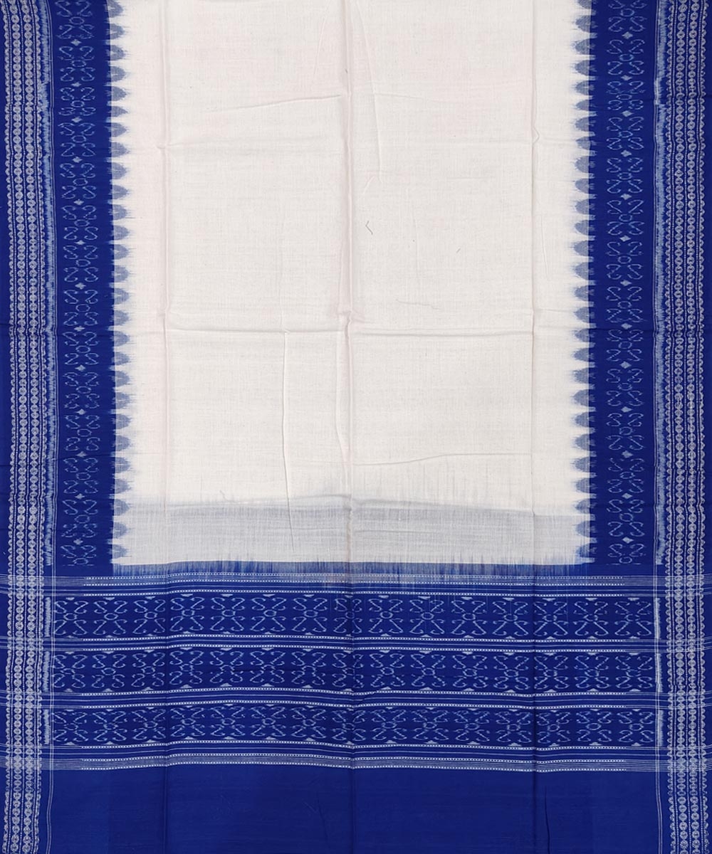 Blue White Sambalpuri Handwoven Single Ikat Suit Set Image 4