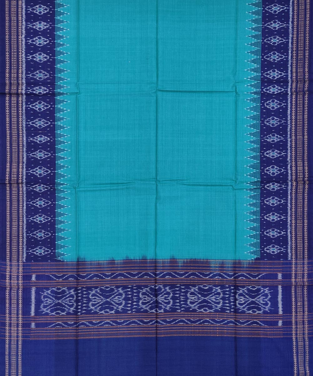 Blue Green Sambalpuri Handwoven Single Ikat Suit Set Image 4