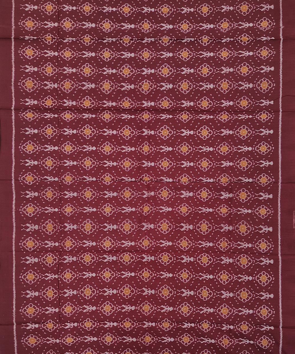 Maroon Yellow Sambalpuri Handwoven Single Ikat Suit Set Image 3