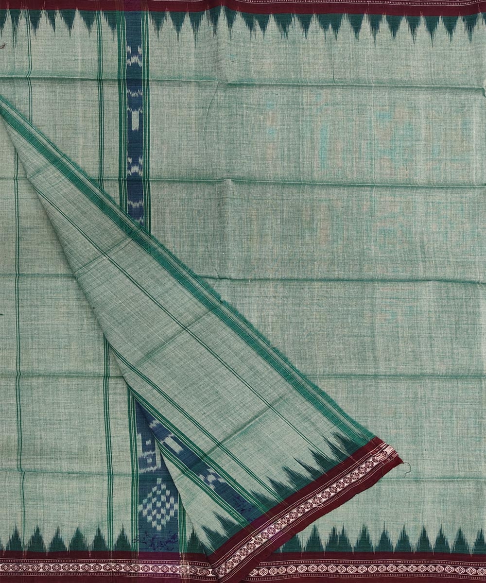 Green Sambalpuri Handwoven Cotton Gamuchha Image 2