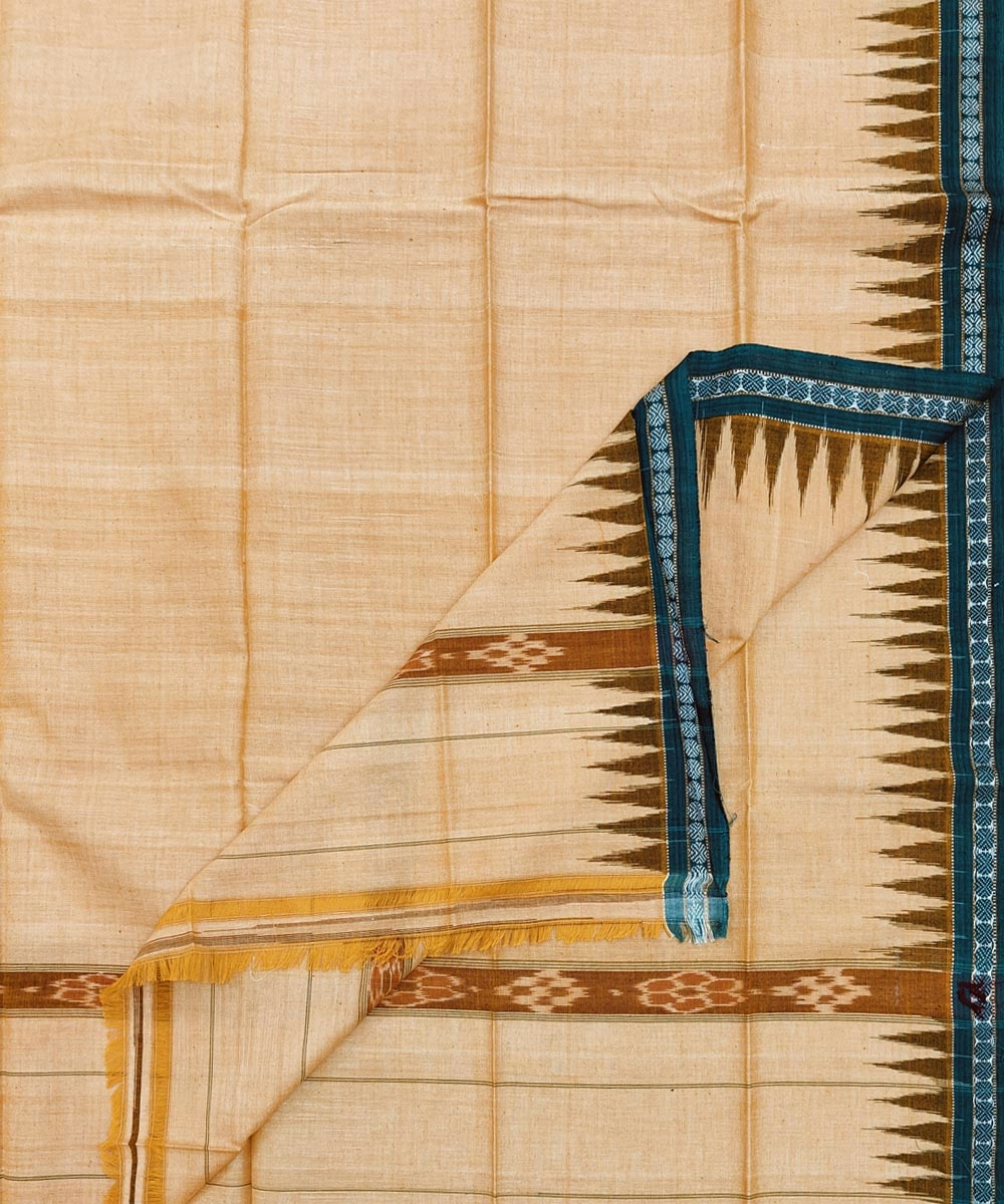 Yellow Sambalpuri Handwoven Cotton Gamuchha SFCGAM1559