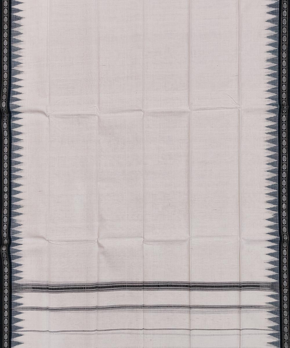 White Sambalpuri Handwoven Cotton Gamuchha Image 3