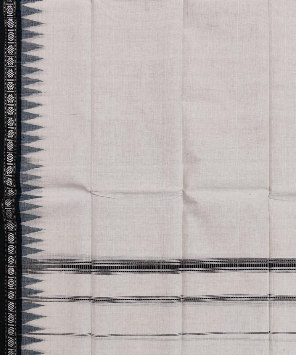 White Sambalpuri Handwoven Cotton Gamuchha Image 4