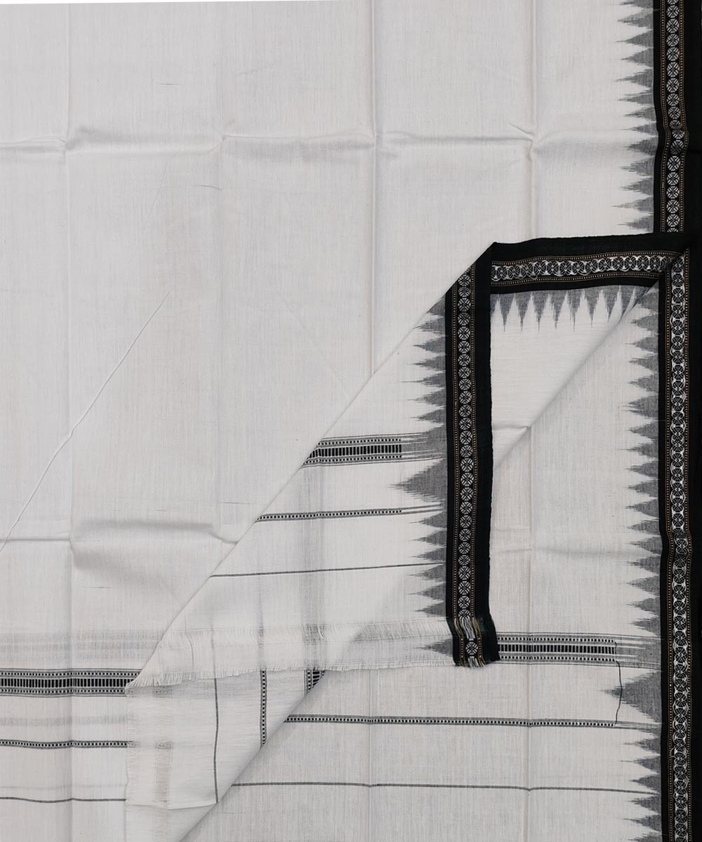 White Sambalpuri Handwoven Cotton Gamuchha Image 1