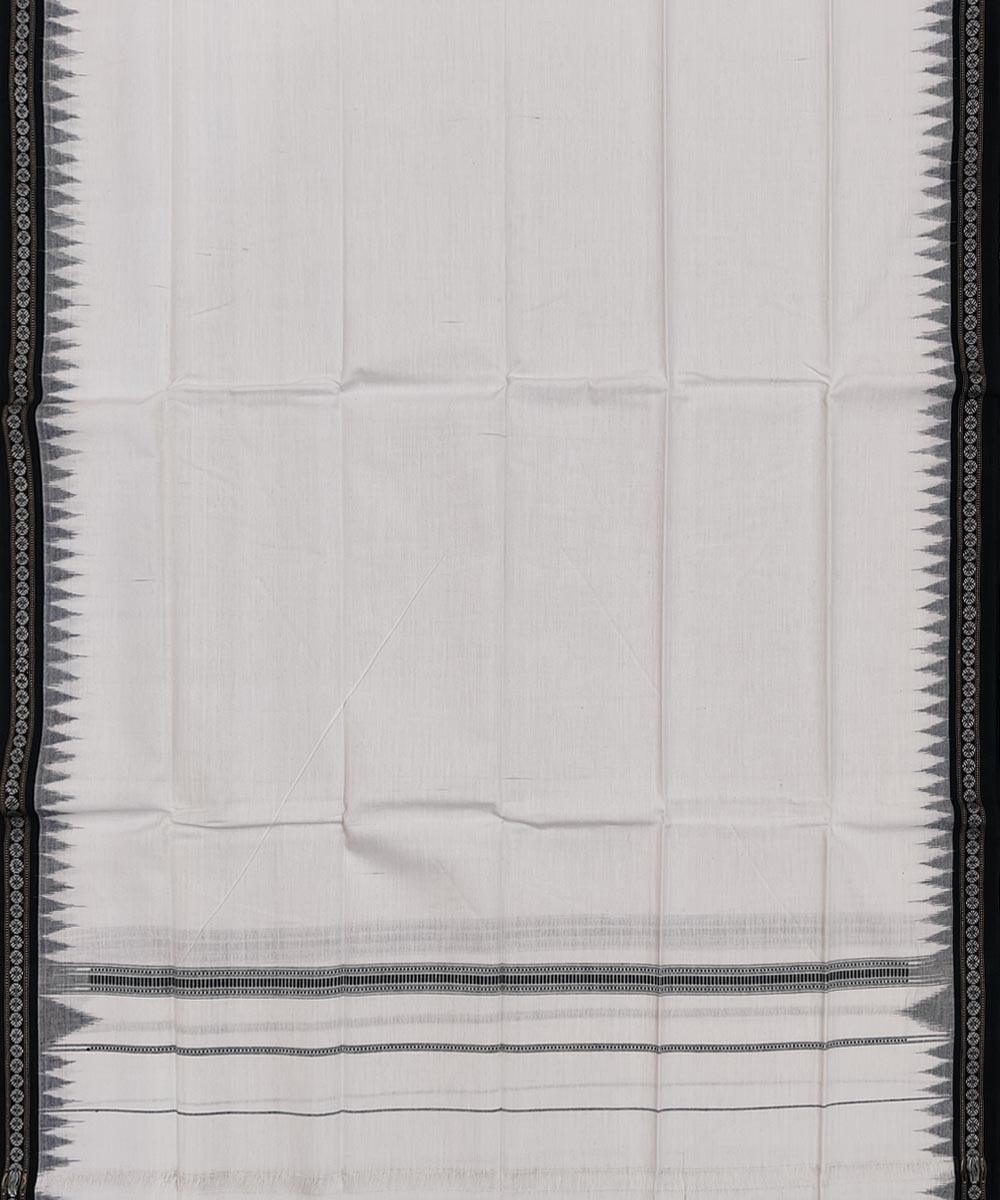 White Sambalpuri Handwoven Cotton Gamuchha Image 3