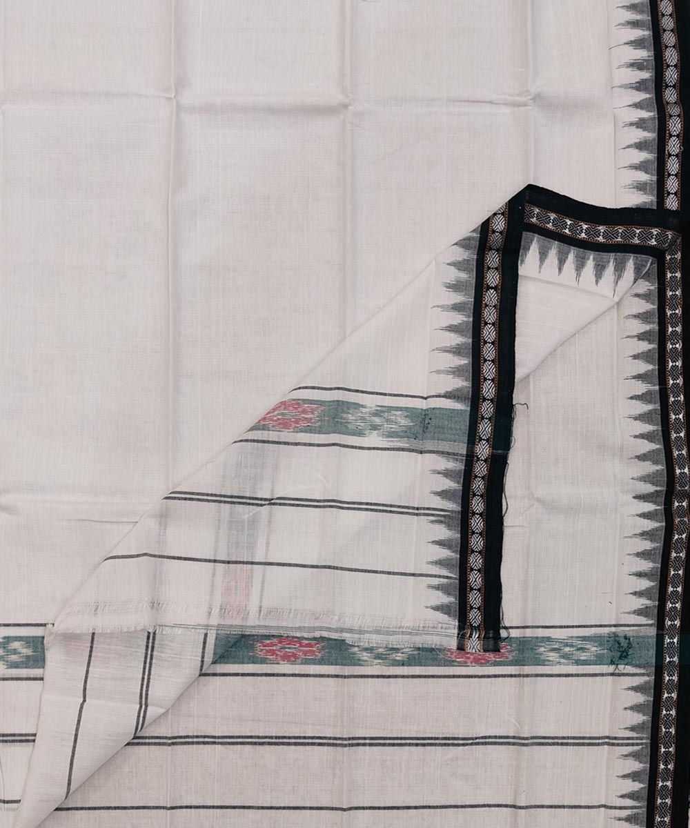 White Sambalpuri Handwoven Cotton Gamuchha SFCGAM1562