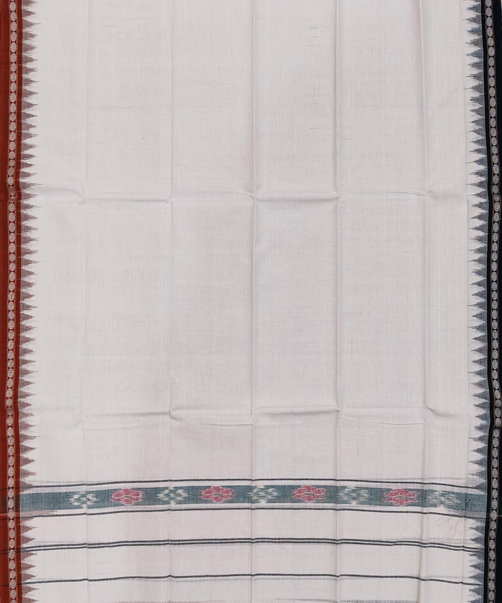 White Sambalpuri Handwoven Cotton Gamuchha Image 3