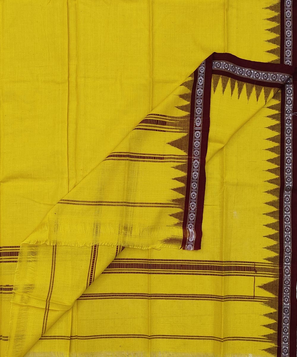 Yellow Sambalpuri Handwoven Cotton Gamuchha Image 1