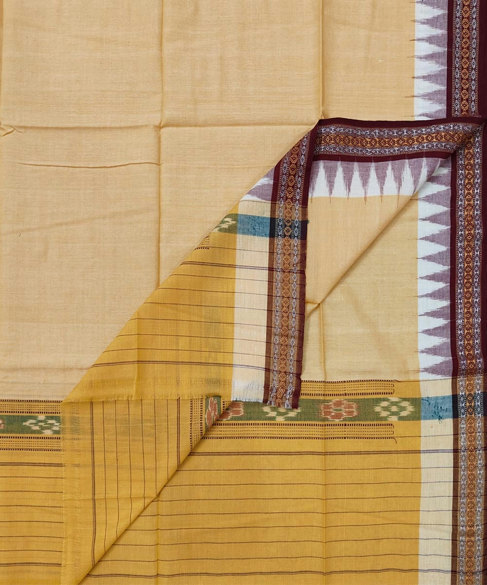 Yellow Sambalpuri Handwoven Cotton Gamuchha SFCGAM1570