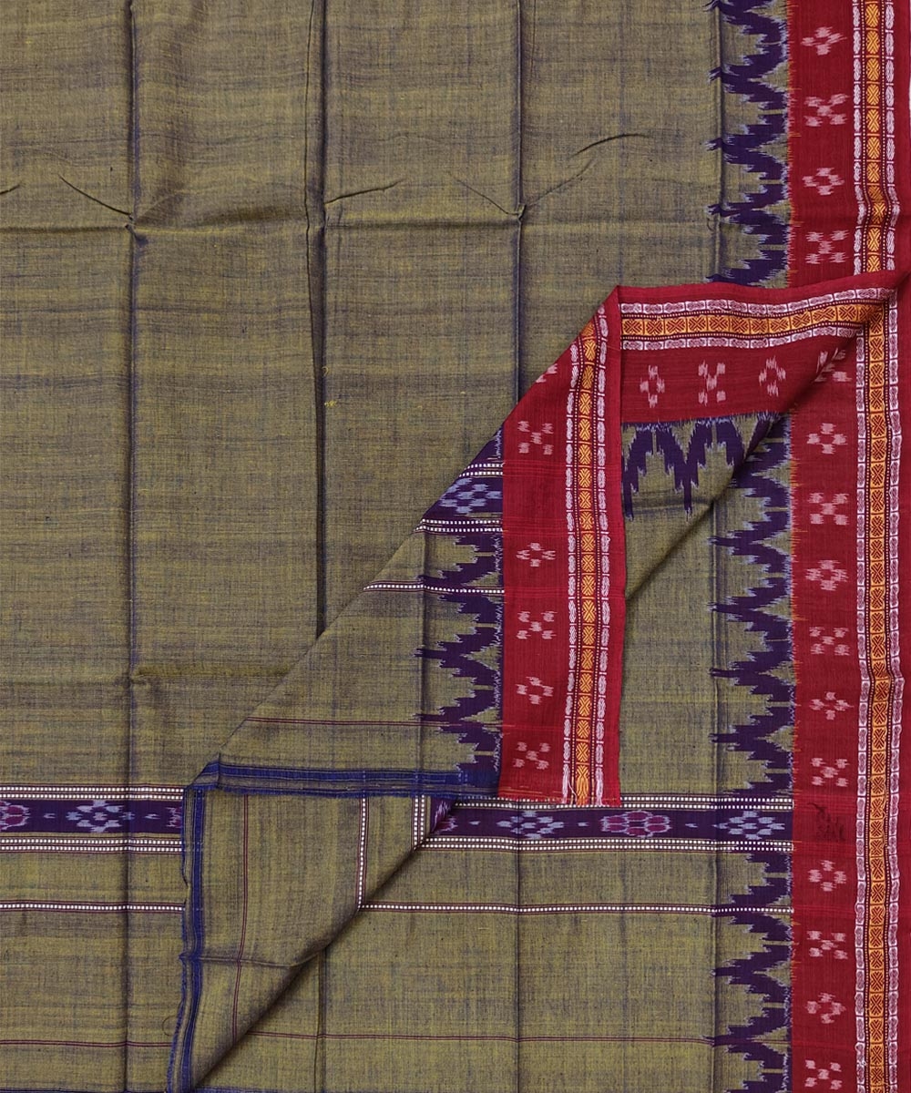 Olive Sambalpuri Handwoven Cotton Gamuchha SFCGAM1573