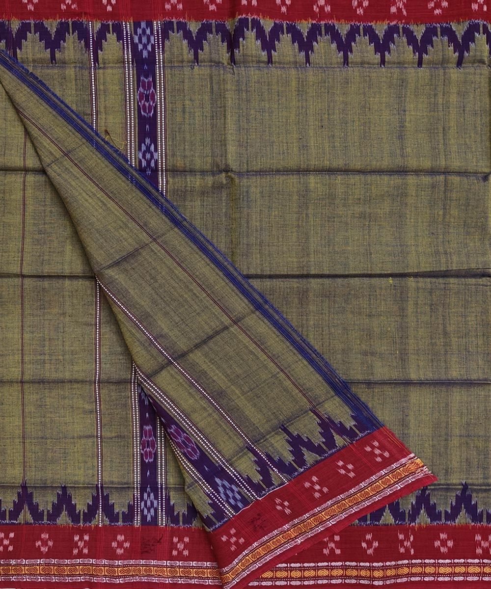 Olive Sambalpuri Handwoven Cotton Gamuchha Image 2