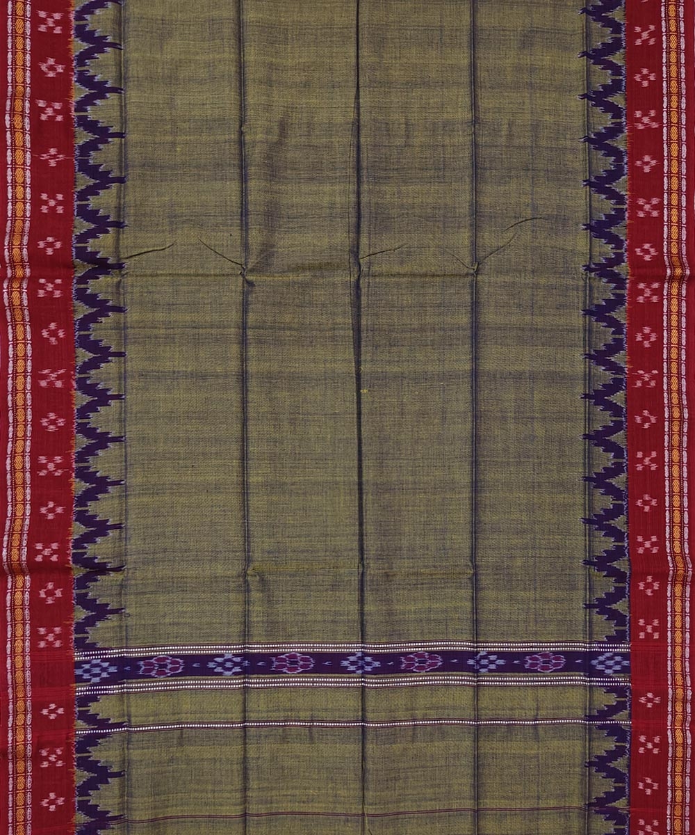 Olive Sambalpuri Handwoven Cotton Gamuchha Image 3