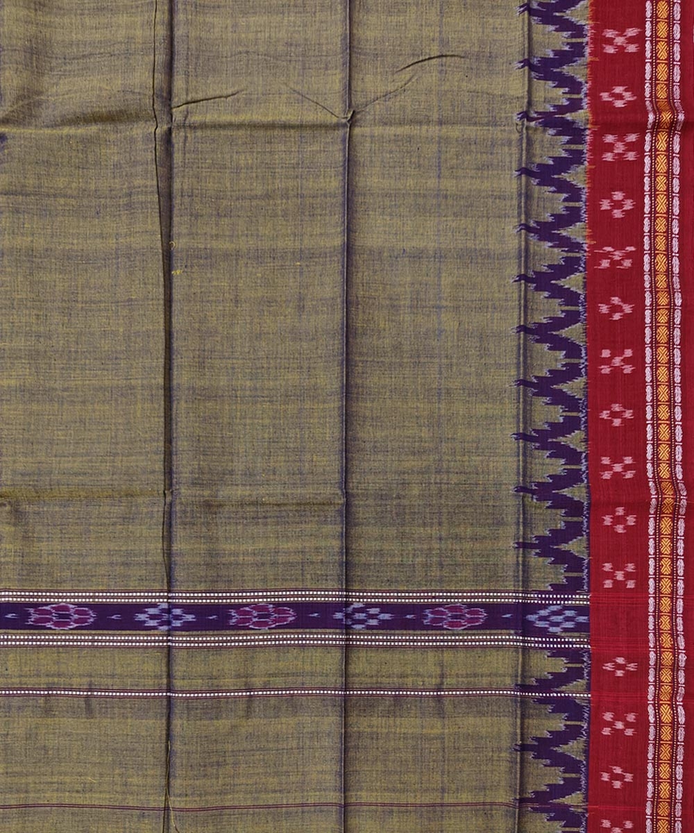 Olive Sambalpuri Handwoven Cotton Gamuchha Image 4