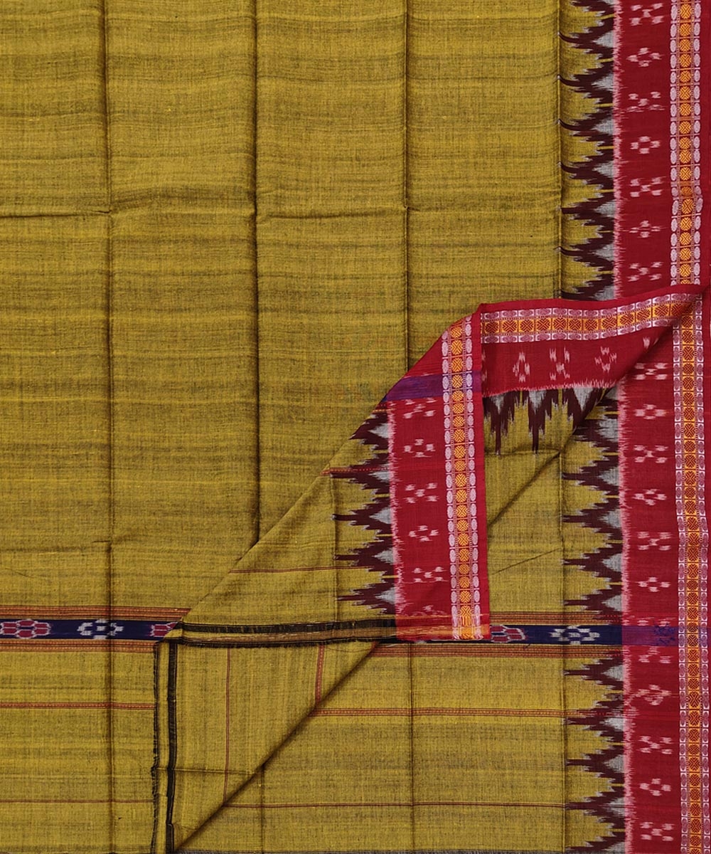 Golden Brown Sambalpuri Handwoven Cotton Gamuchha Image 1