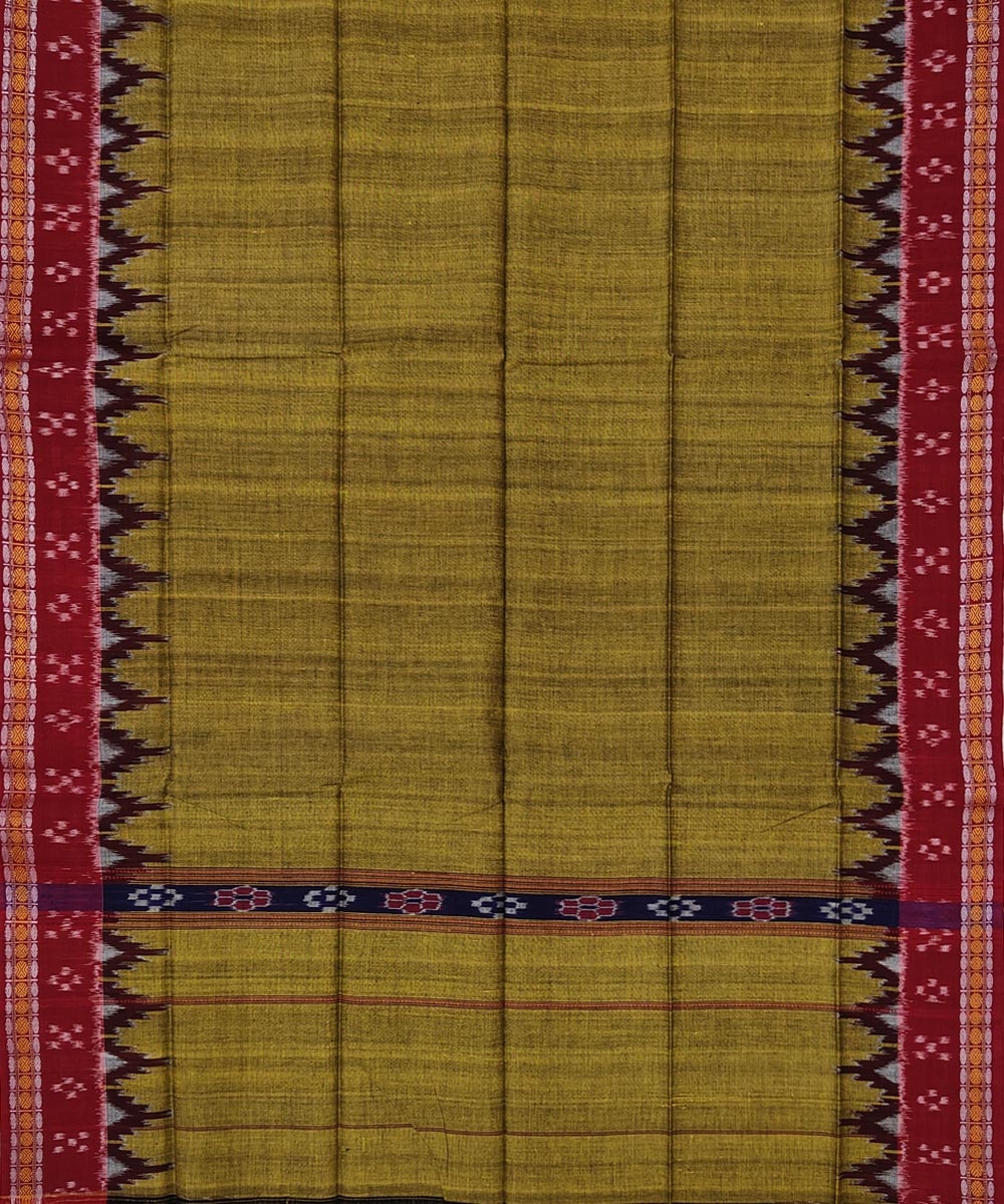 Golden Brown Sambalpuri Handwoven Cotton Gamuchha Image 3