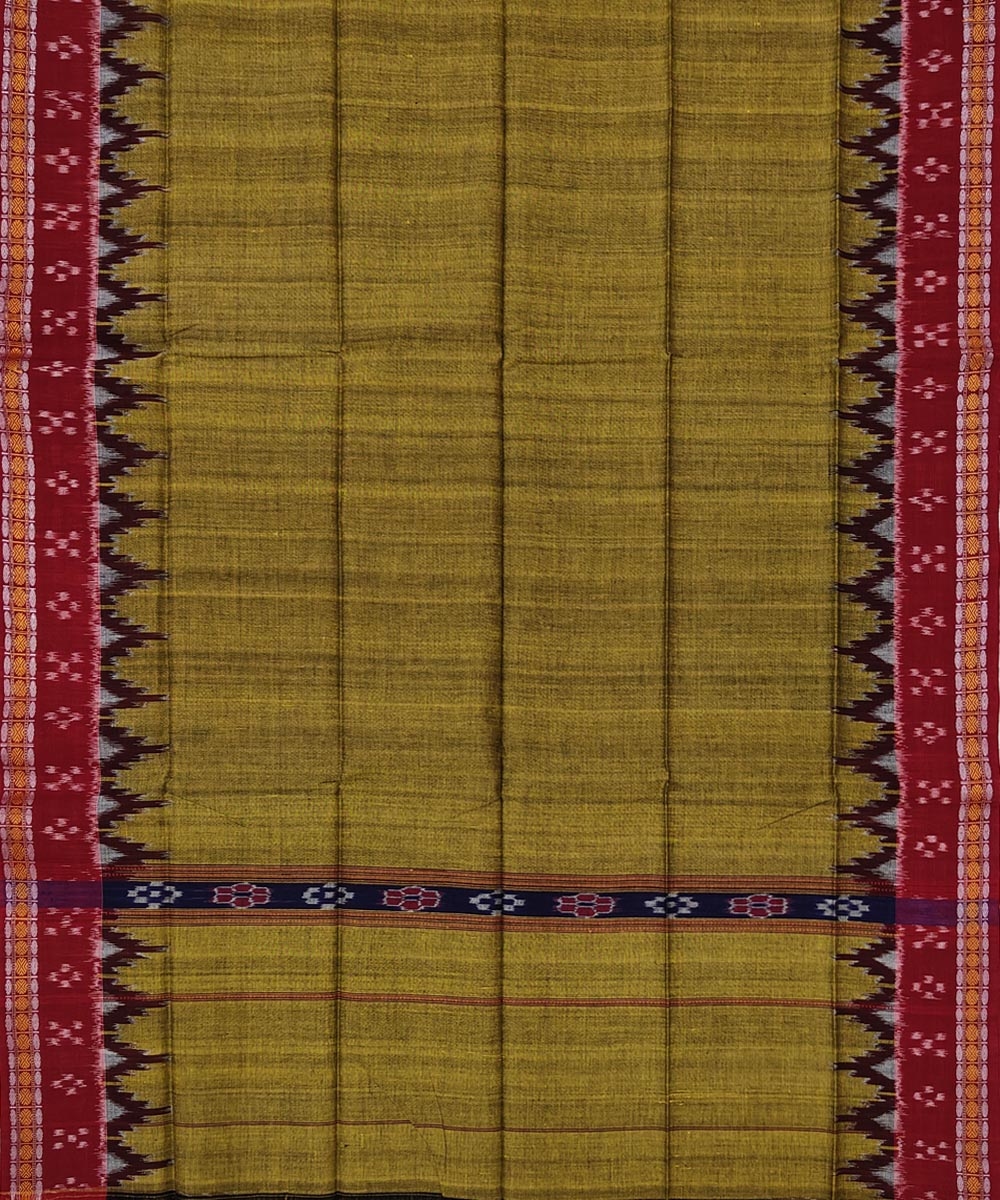 Golden Brown Sambalpuri Handwoven Cotton Gamuchha Image 3