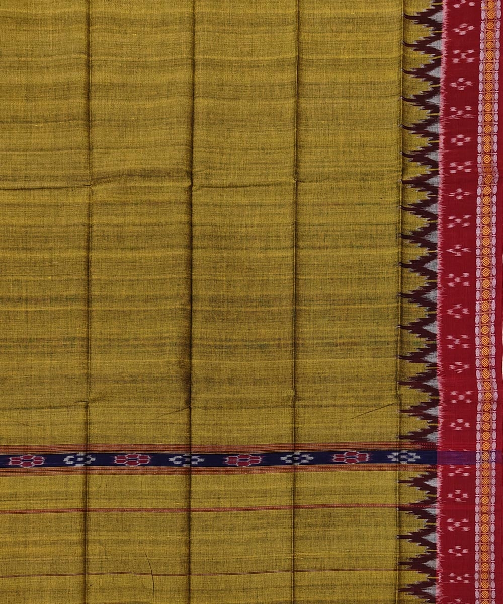 Golden Brown Sambalpuri Handwoven Cotton Gamuchha Image 4