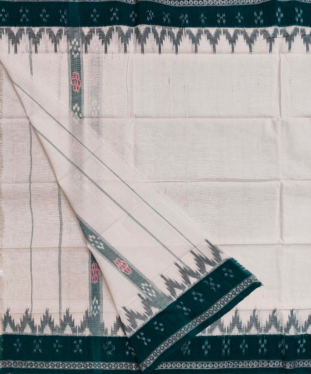 White Sambalpuri Handwoven Cotton Gamuchha Image 2