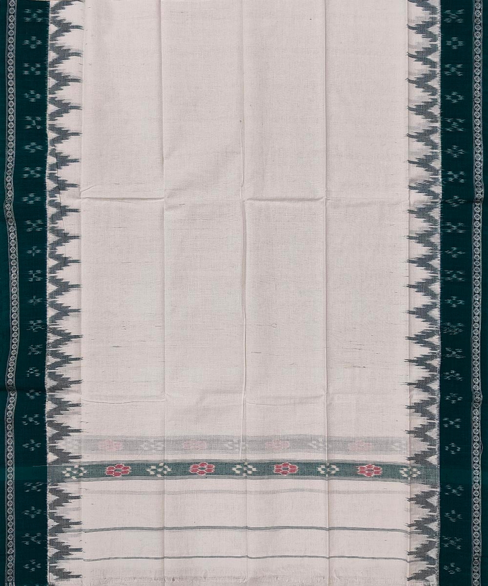 White Sambalpuri Handwoven Cotton Gamuchha Image 3