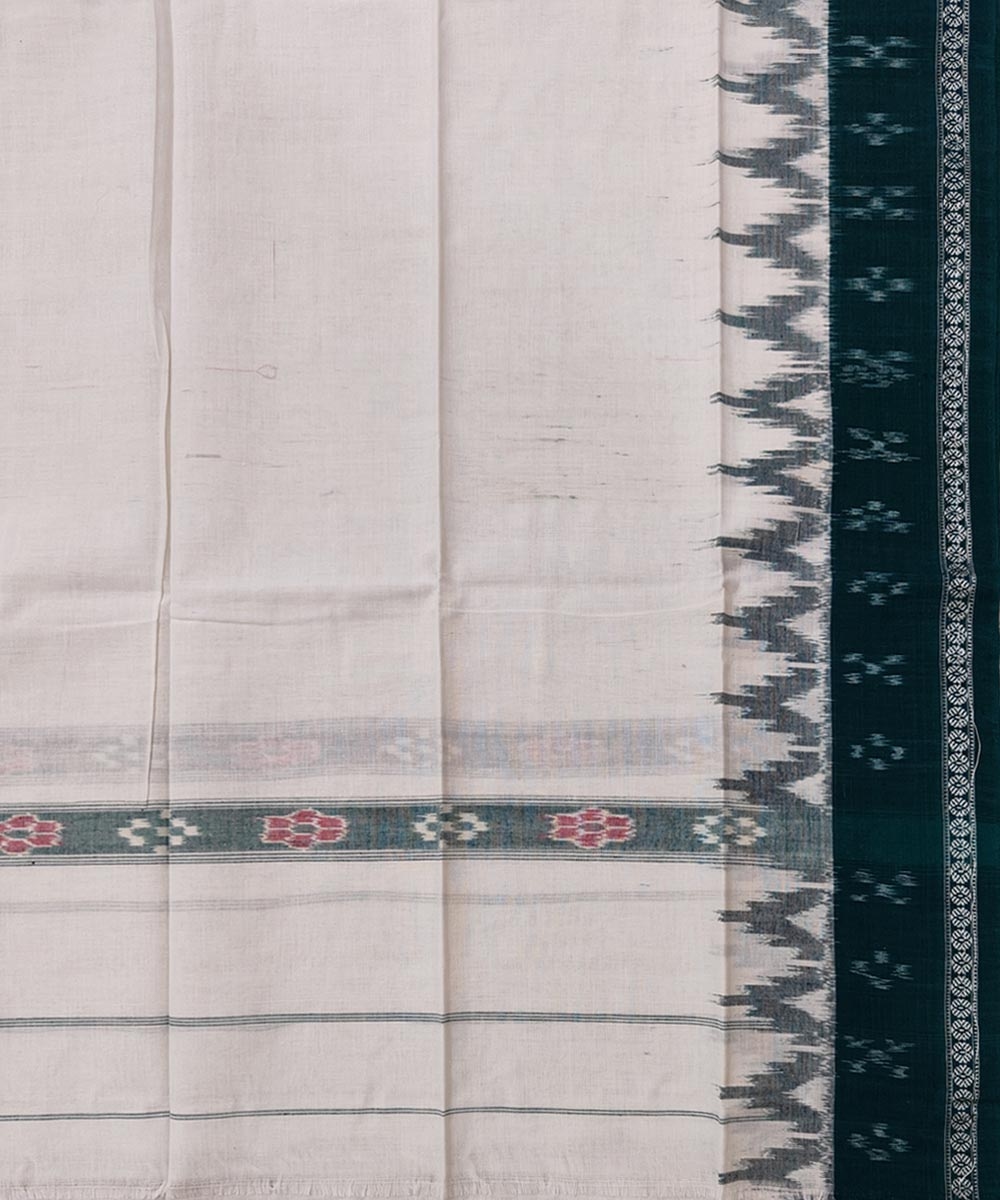 White Sambalpuri Handwoven Cotton Gamuchha Image 4