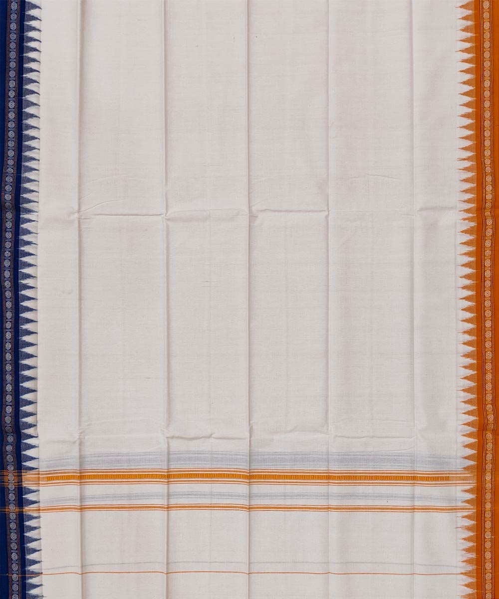 White Sambalpuri Handwoven Cotton Gamuchha Image 3