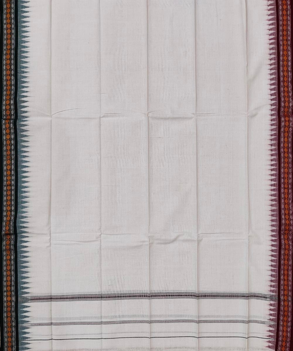 White Sambalpuri Handwoven Cotton Gamuchha Image 3