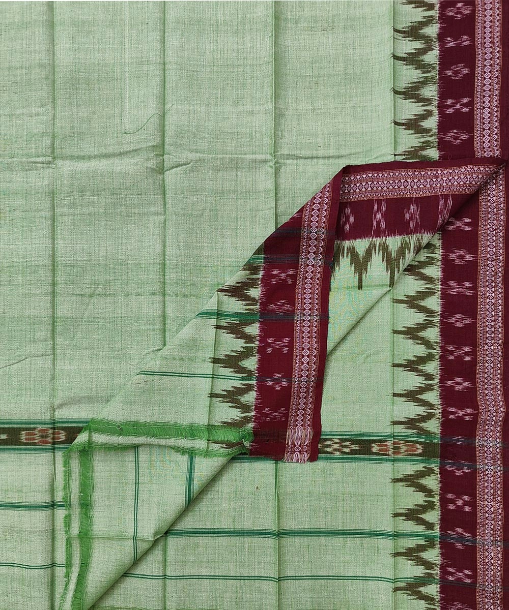 Green Sambalpuri Handwoven Cotton Gamuchha SFCGAM1581
