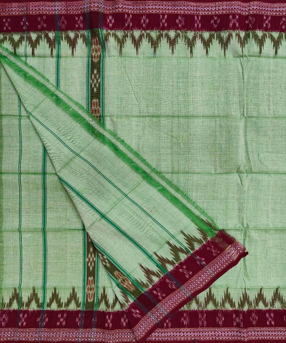 Green Sambalpuri Handwoven Cotton Gamuchha Image 2