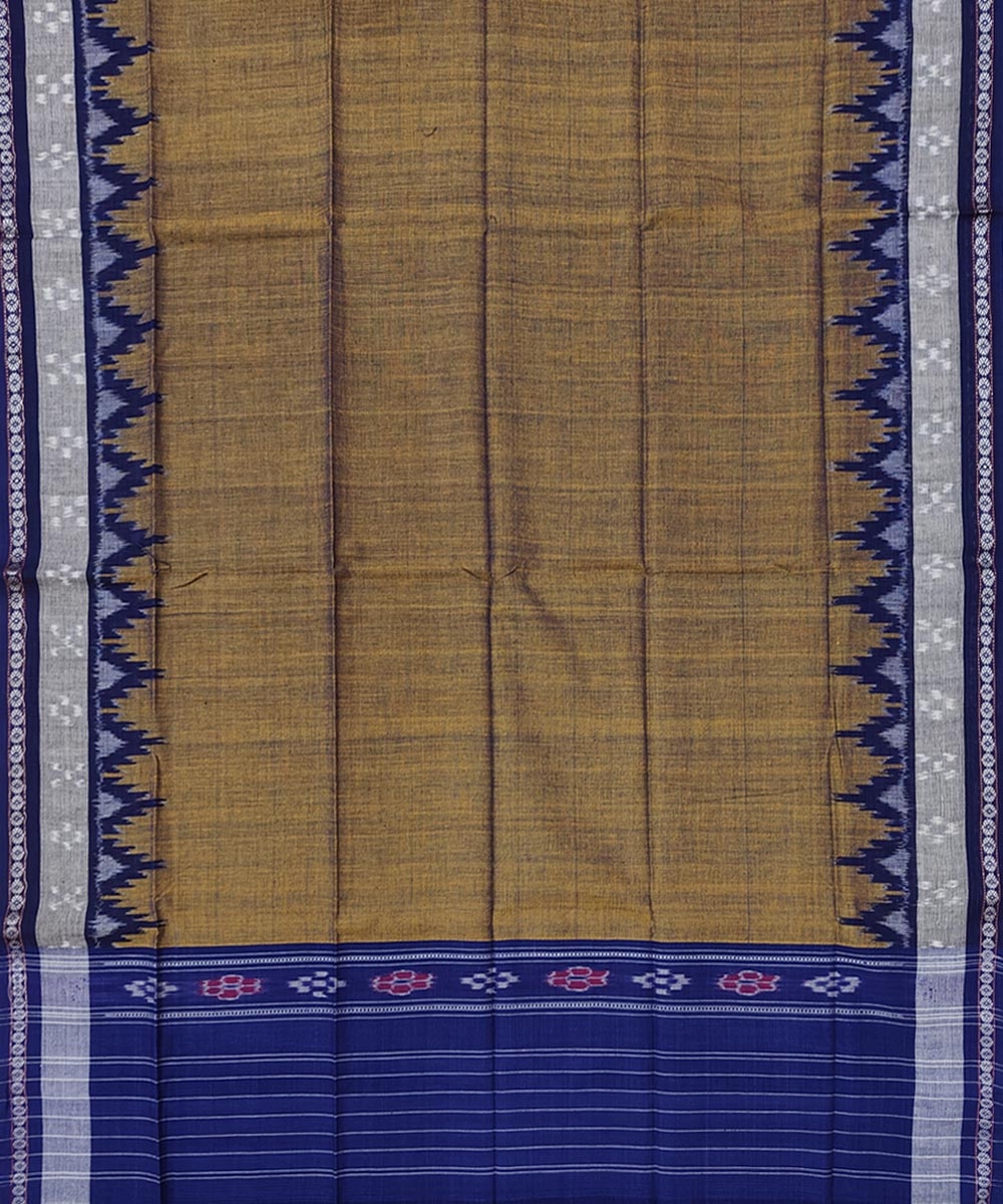 Bluish Yellow Sambalpuri Handwoven Cotton Gamuchha Image 3