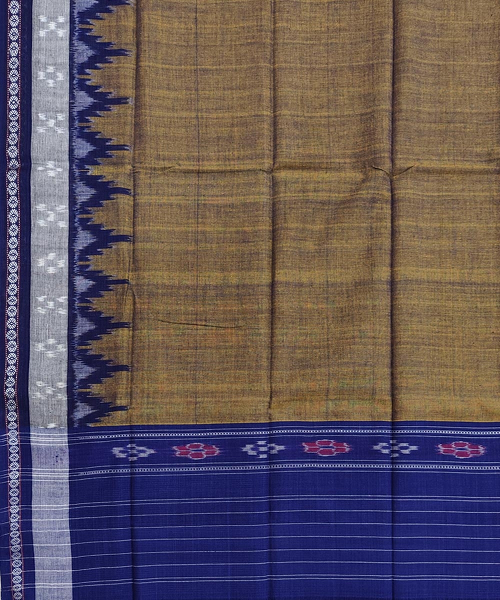 Bluish Yellow Sambalpuri Handwoven Cotton Gamuchha Image 4