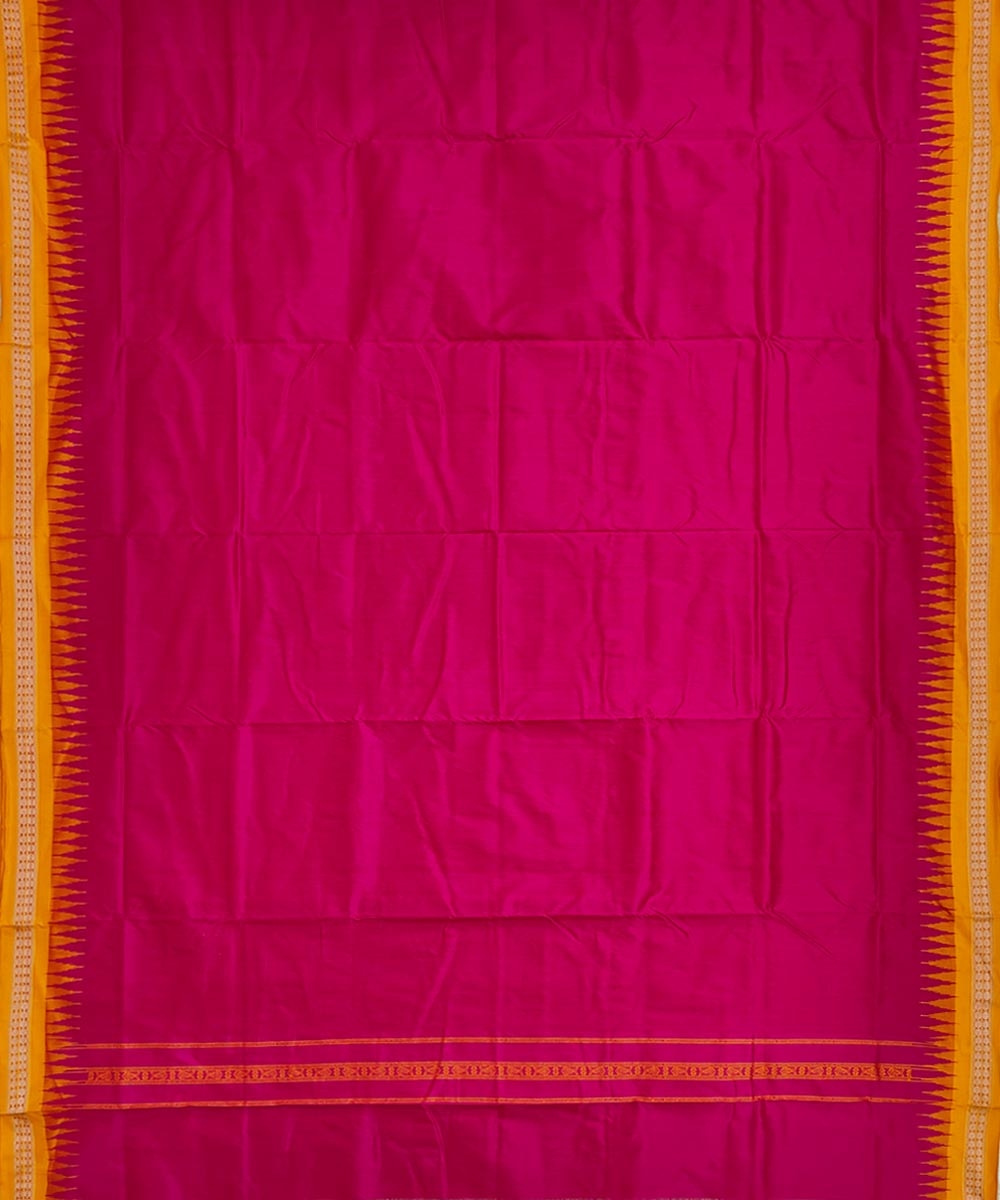 Pink Yellow Sambalpuri Handwoven  Silk Joda Image 3