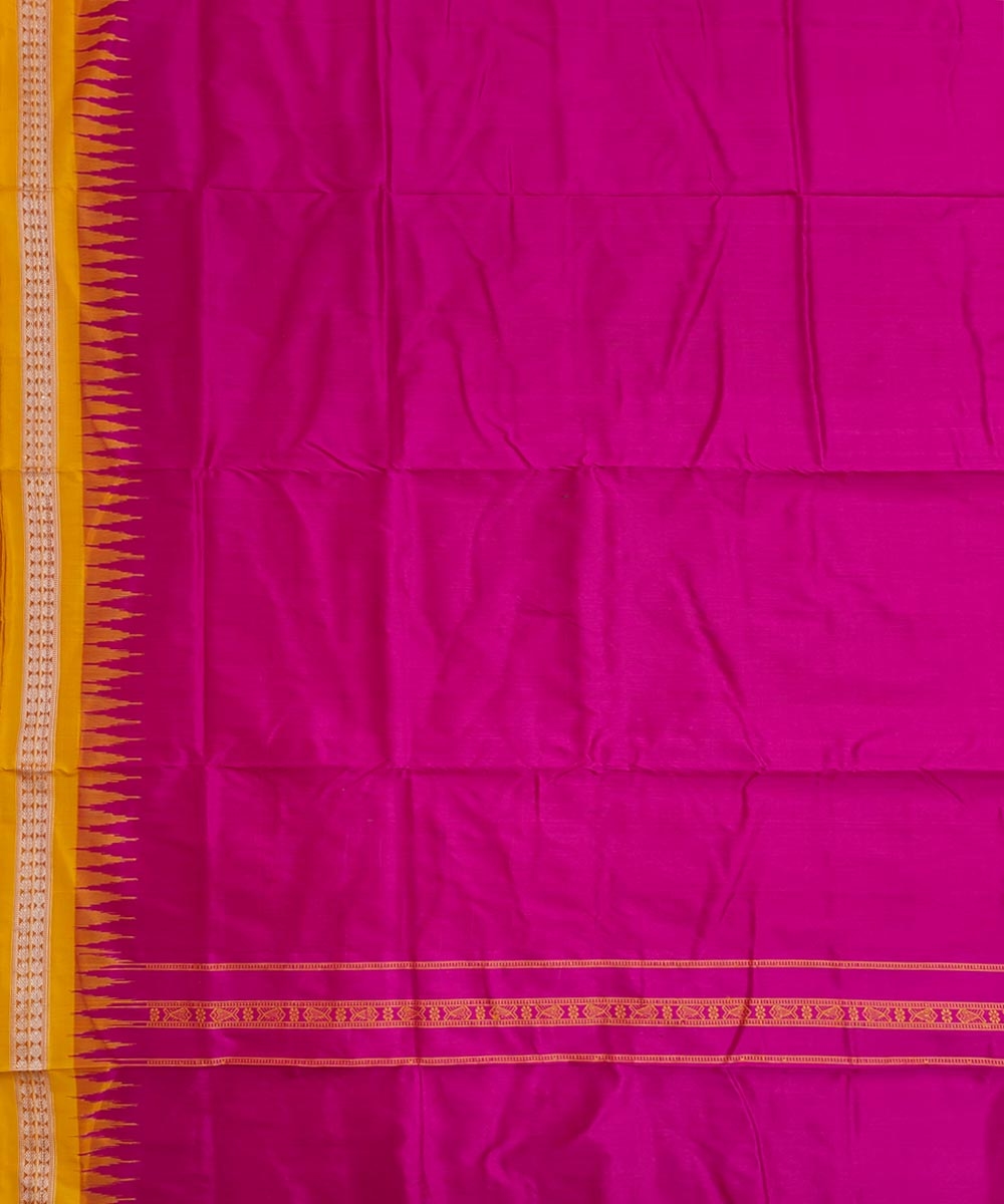 Pink Yellow Sambalpuri Handwoven  Silk Joda Image 4