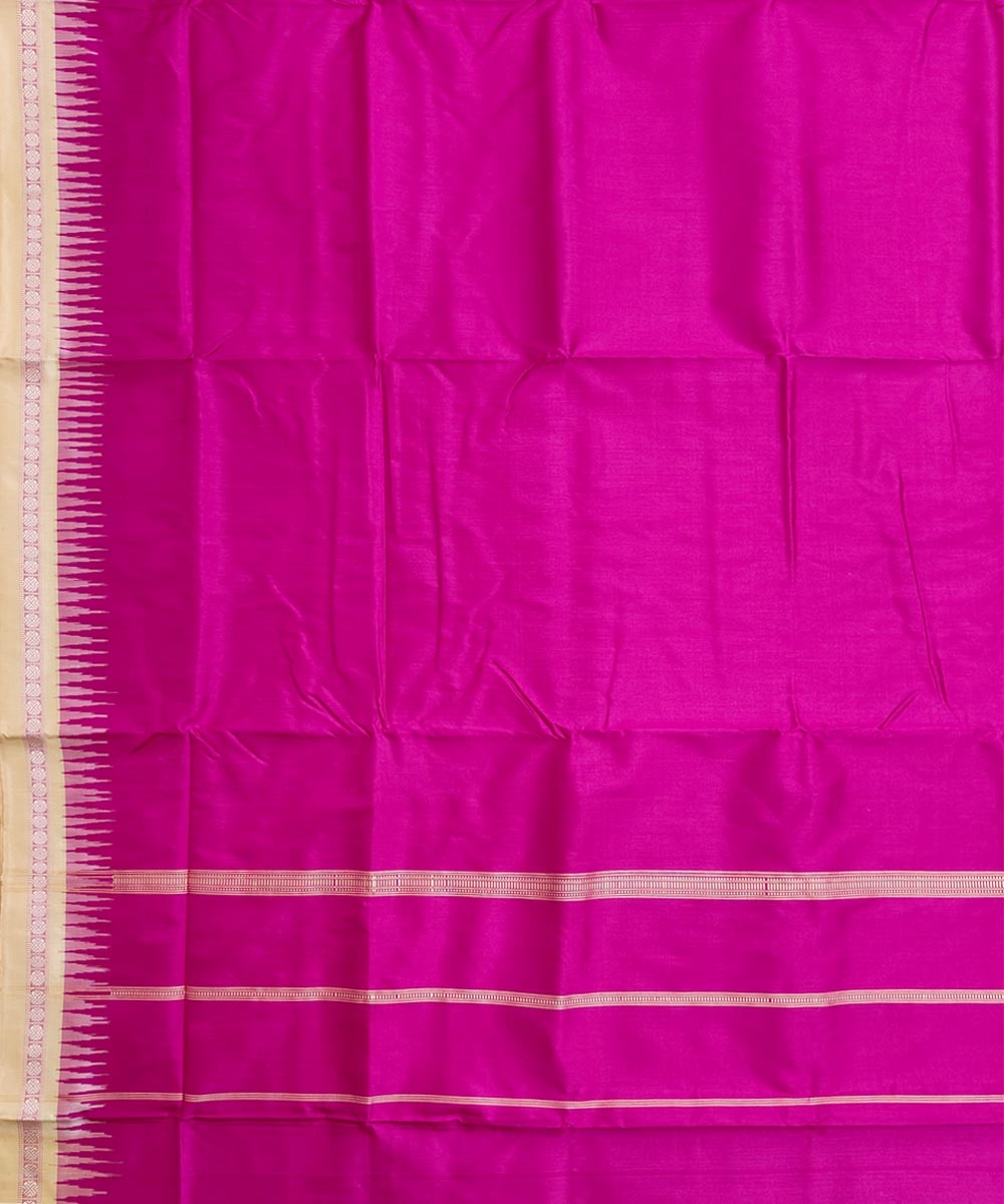 Pink Beige Sambalpuri Handwoven  Silk Joda Image 4