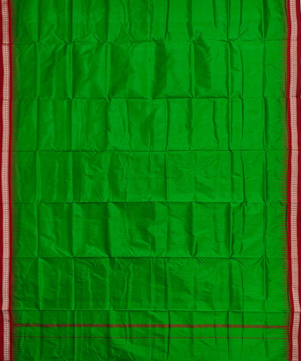 Green Red Sambalpuri Handwoven  Silk Joda Image 3