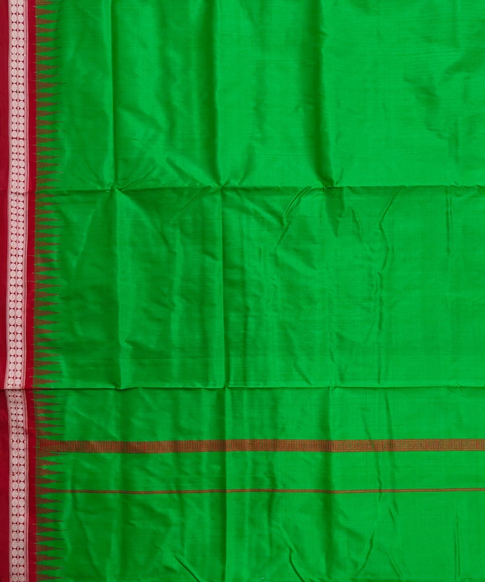 Green Red Sambalpuri Handwoven  Silk Joda Image 4