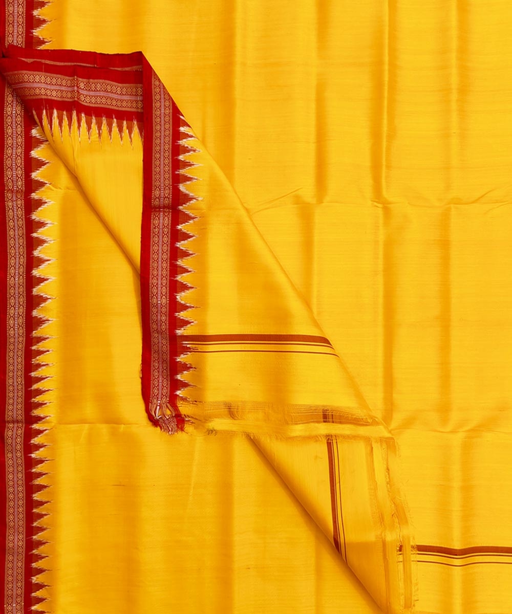 Yellow Red Handwoven Khandua Silk Joda SFSJOD1591