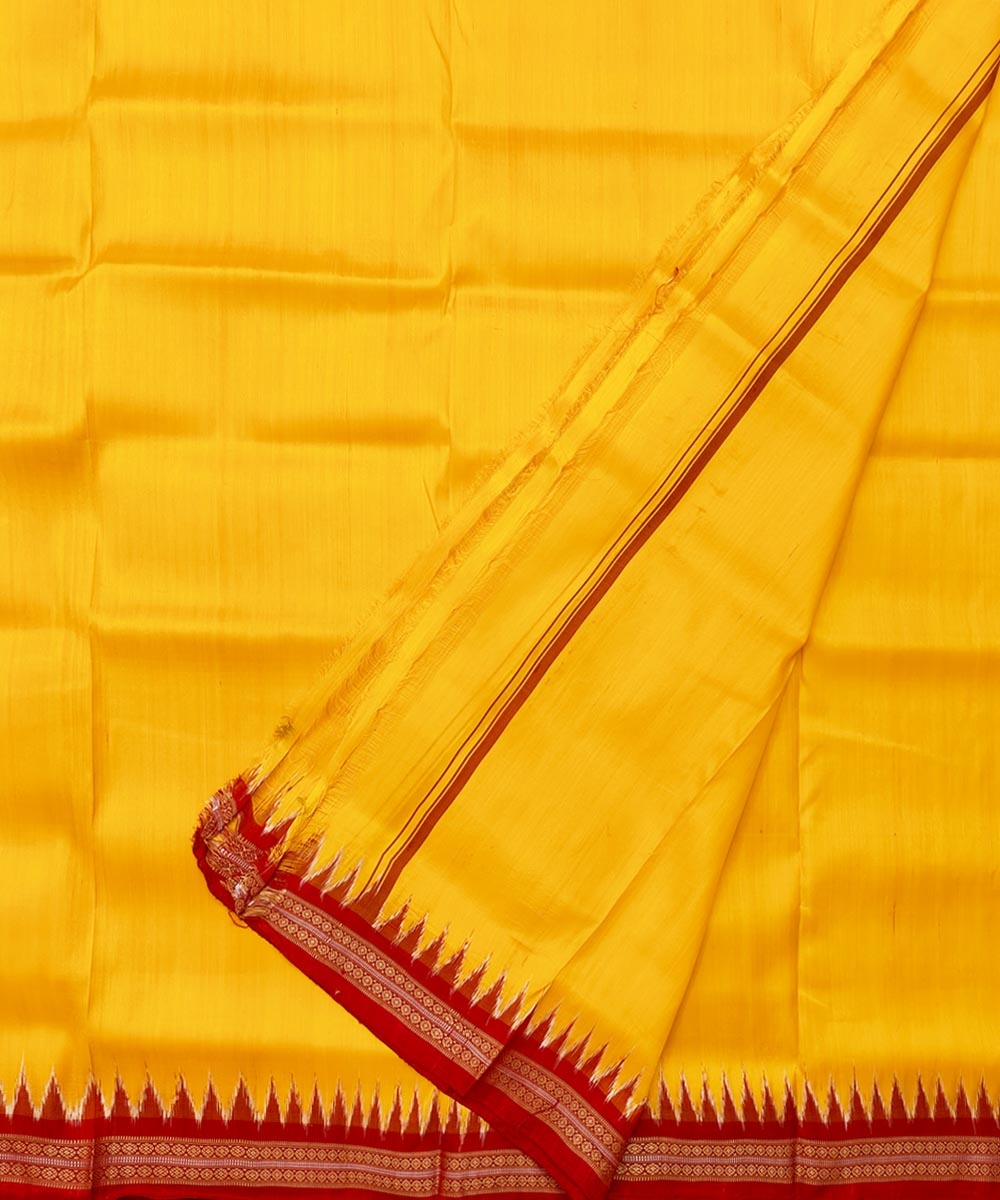 Yellow Red Handwoven Khandua Silk Joda Image 2