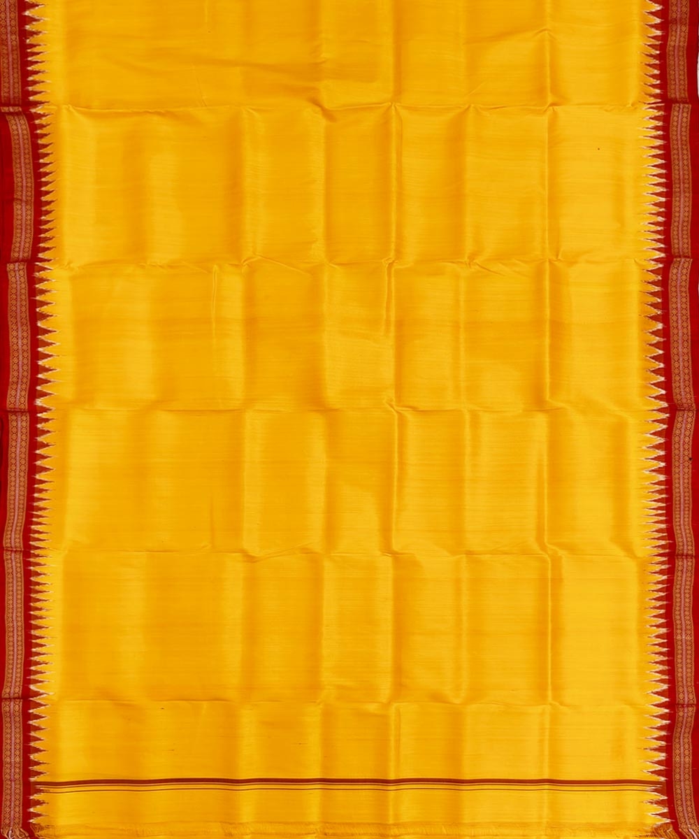 Yellow Red Handwoven Khandua Silk Joda Image 3