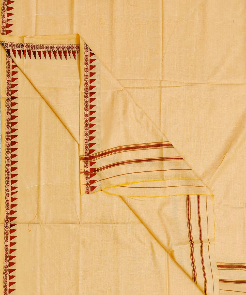 Yellow Sambalpuri Handwoven Ikat Cotton Joda SFSJOD1594