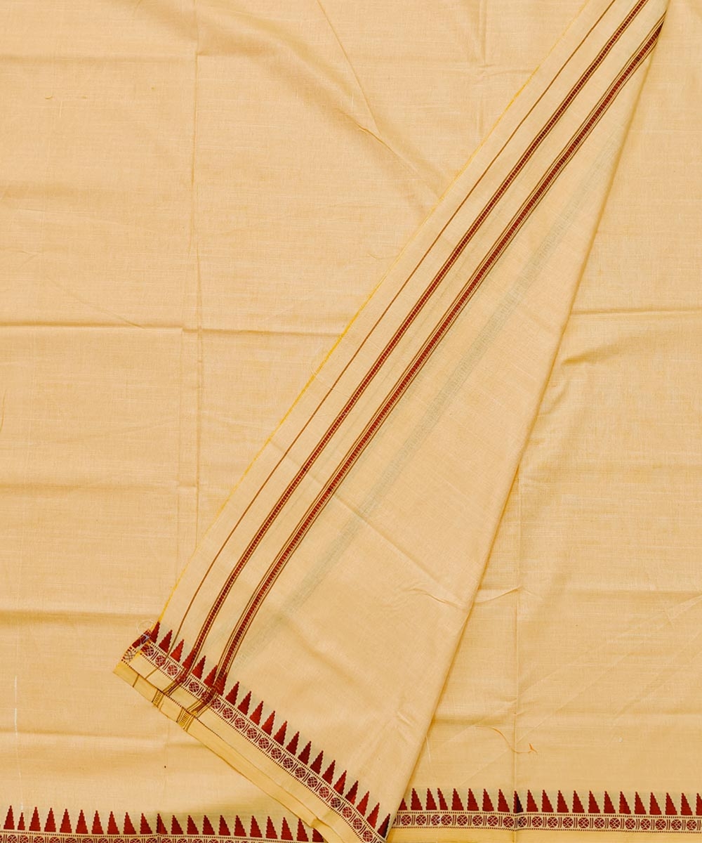 Yellow Sambalpuri Handwoven Ikat Cotton Joda Image 2